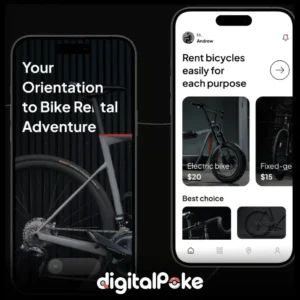 Bike Rental App Text Overlay Style | Modern UI Design Elements figma