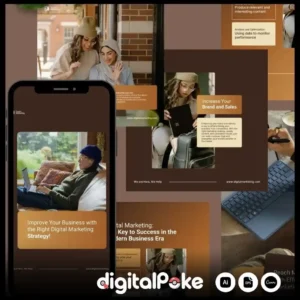 Business Digital Marketing Instagram Feed & Story Figma Templates | Editable Canva Pack