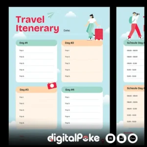 Travel Itinerary Planner | Editable & Printable Trip Organizer