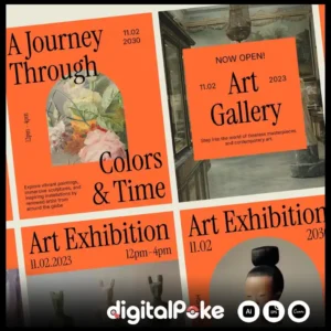Art Exhibition Instagram Post Pack | Canva Editable Templates for Artists & Galleries