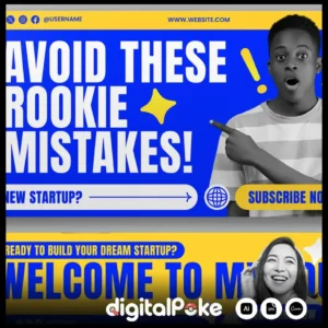 YouTube Template for Startup Tips | CEO Branding Canva Editable Template